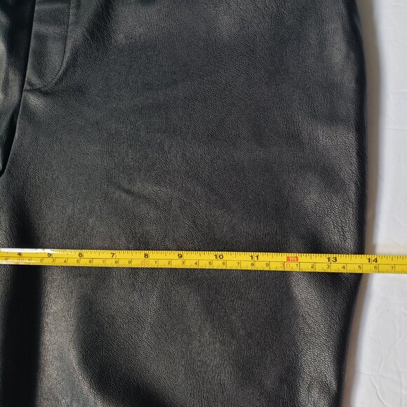 Spanx Leather Like Flare Leg Stretch Pull On Luxe Black Pants - Picture 11 of 16